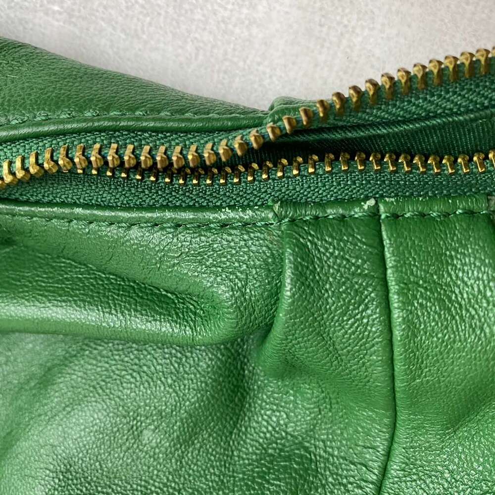 Anthropologie Women's Green Lambskin Leather Hobo - Picture 12 of 13
